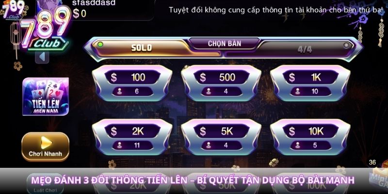 Mẹo đánh 3 đôi thông chi tiết cho người mới chơi